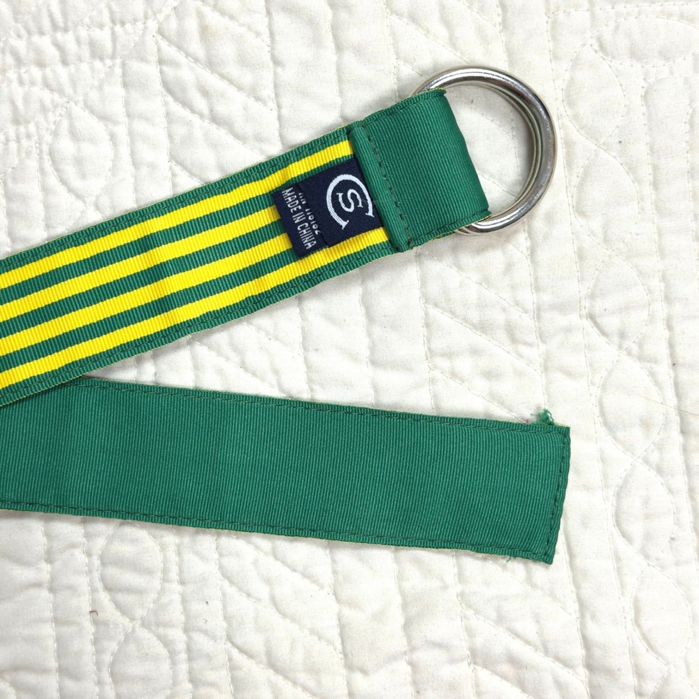 Retro Oregon Ducks NCAA Green Yellow Collegiate D-Ring Ribbon Belt One Size - Picture 3 of 8